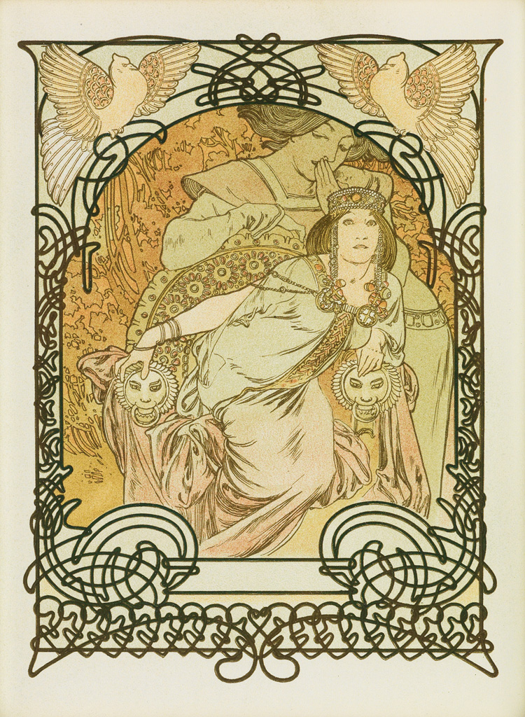 ALPHONSE MUCHA (1860-1939). ILSÉE. Group of 4 color lithographs. 1897. Sizes vary.
